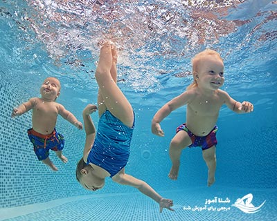 بخش آشنایی با آب آموزش شنا به خردسالان توسط والدین