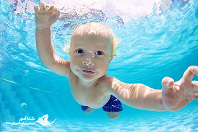 بخش شنای زیر آب بدون کمک در آموزش شنا به خردسالان توسط والدین !! | شناآموز