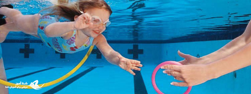 آموزش بازی باله ماهی­ در آب­ به خردسالان سه سال به بالا توسط والدین !! | شناآموز
