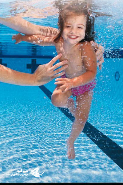 آموزش چرخیدن زیر آب به دور خود در آب به خردسالان سه سال به بالا توسط والدین !! | شناآموز